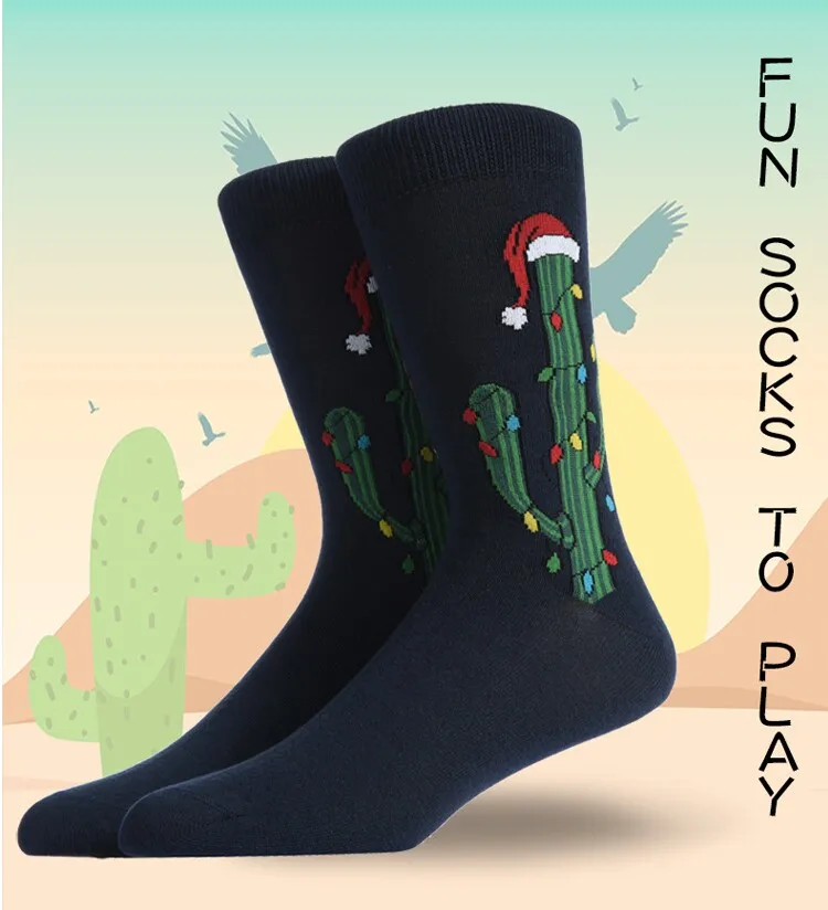 Мужские смешное искусство красочные продукты новые носки Мода Полный хлопок Счастливый унисекс sox милые носки Рождественский подарок sokken calcetines