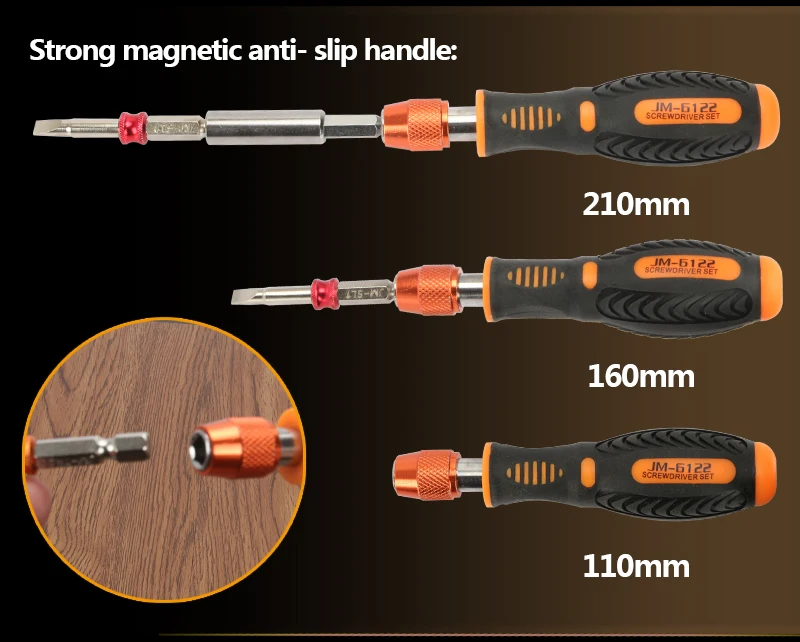 JM-6122 22 в 1 Набор отверток Набор бит магнитная ручка Torx шестигранный цветной сотовый телефон ноутбук бытовая техника ремонт автомобиля