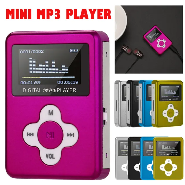 directly connect with PC for recharging USB Mini Metal MP3 Player LCD Screen Support 32GB Micro SD TF Card   8.23