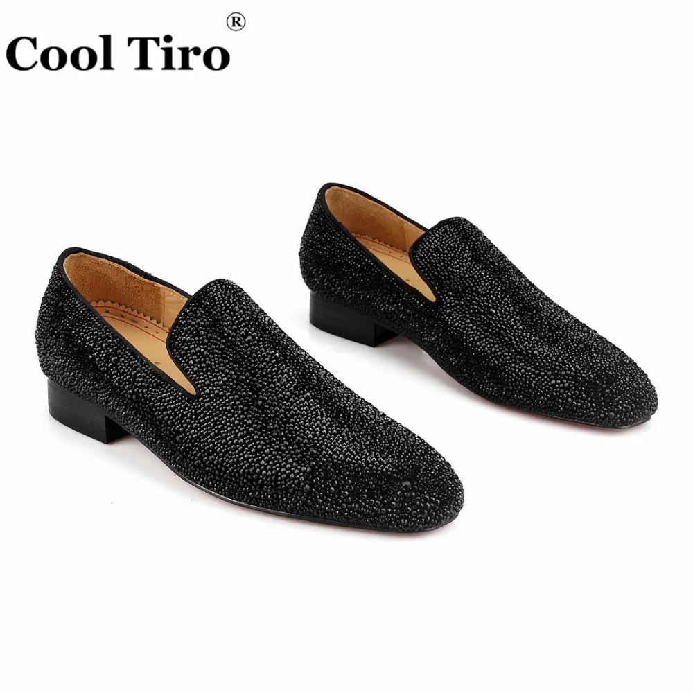 Black Crystals Loafers Shoes Suede (6)
