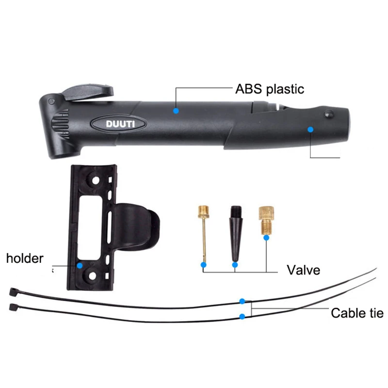 

Hot Sale DUUTI Multi-functional Double Stroke Gas Mouth Cycling Bike Air Pump Portable Tyre Tire Ball Bicycle Pump Tools