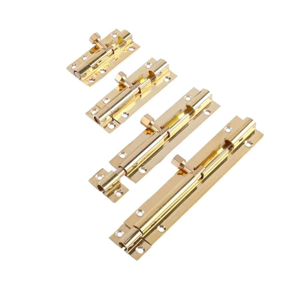 Durable Brass Door Slide Lock Catch Security Latch Sliding Lock Home Gate Safety Hardware 4 size