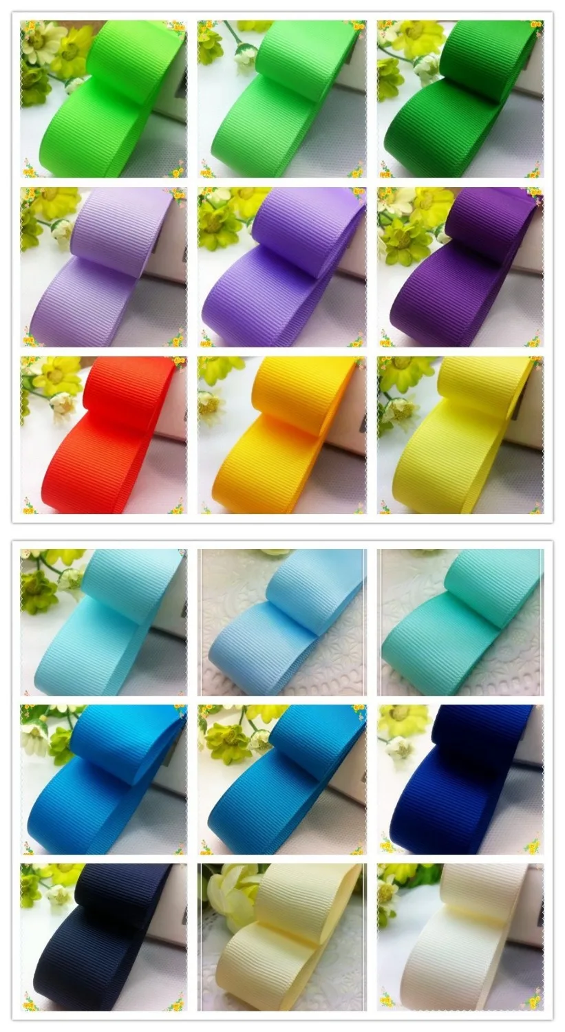

1'' (25mm) width solid Grosgrain Ribbon DIY hairbow hat bag garment accessory bakery gift wrap material 10 yards free shipping