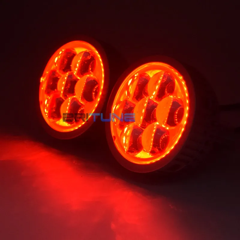 3," Светодиодный прожектор с линзами дальнего света, светодиодный прожектор с линзами для глаз дьявола, демона H7 H1 9005 9006, Аксессуары для автомобилей, модификация, сделай сам - Испускаемый цвет: Red Devil Eyes