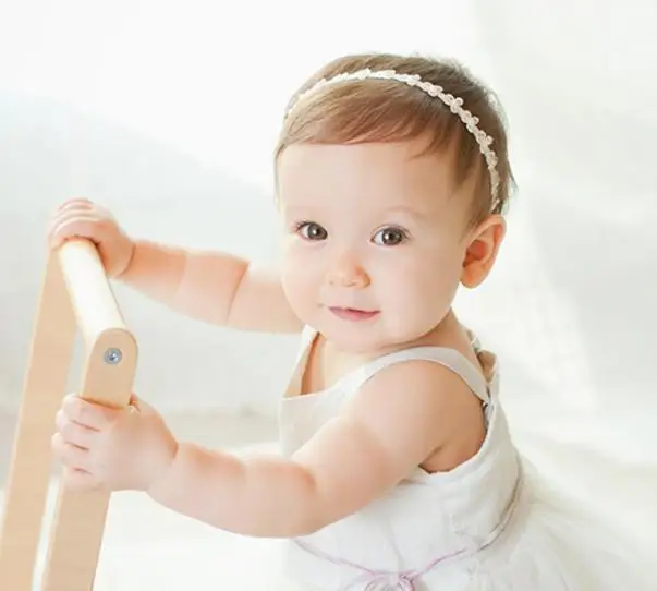 

Baby Girls Princess Lace Flowers Diamond Pearl Headbands Elastic Hairbands