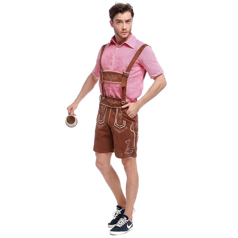 Umorden Взрослый мужской костюм Октоберфест Lederhosen баварский Немецкий фестиваль пива Косплей Хэллоуин Карнавал Mardi Gras наряд