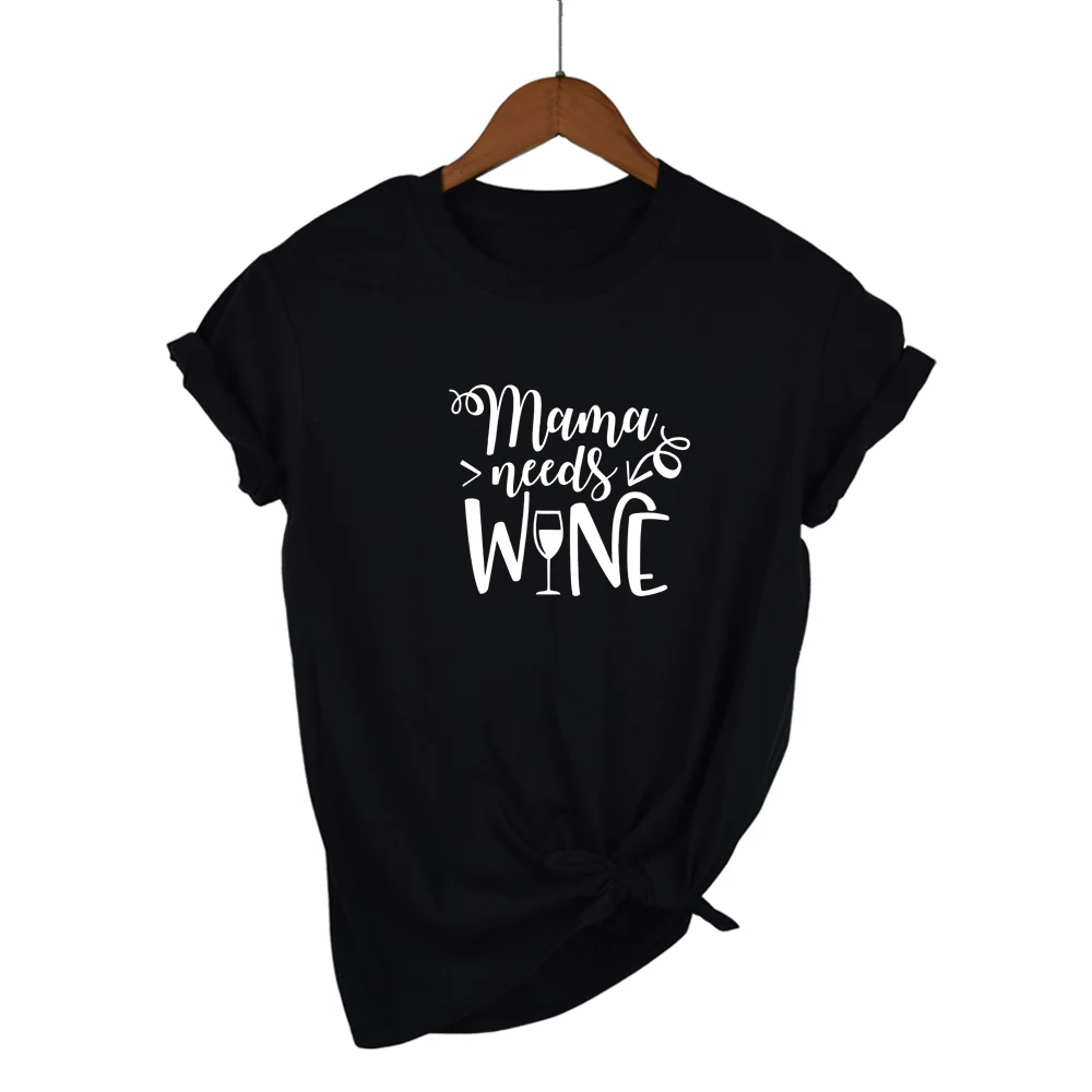 Mama needs wine футболка летняя новая модная женская футболка подарок для мамы футболки топы слоган забавная футболка