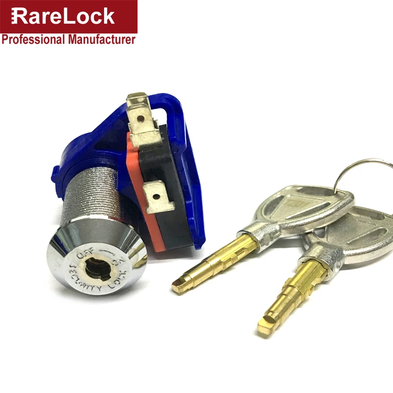 

Rarelock Start Key Switch Lock for Game Machine Equipment Brass Key Alike DIY Furniture Hardware a