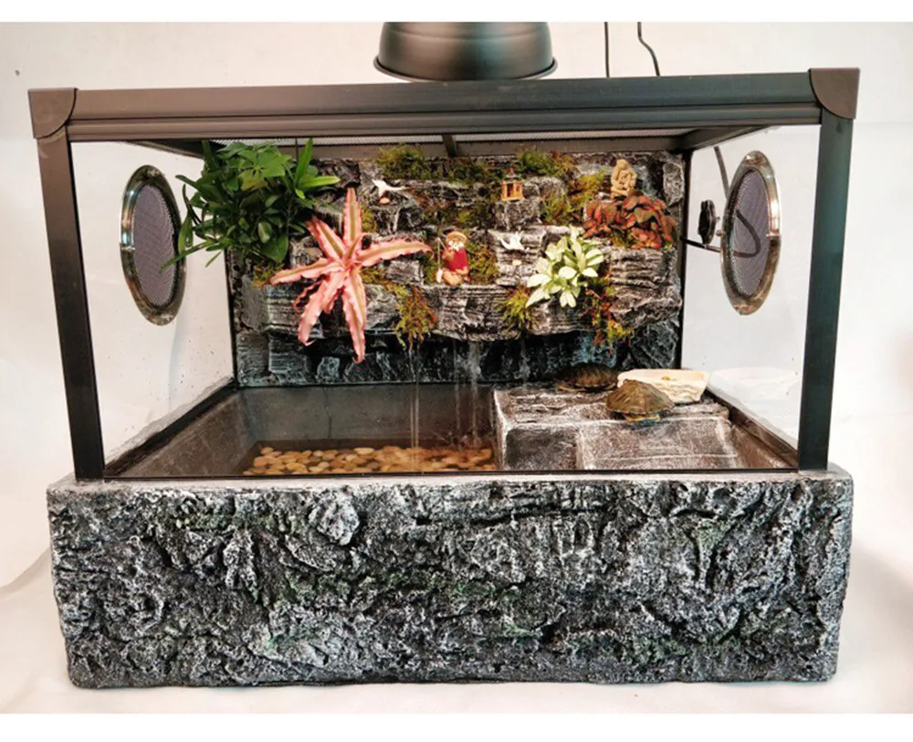 Аквариумная черепаха Vivarium аквариумная с фоном UVA светильник Basking Platform комплект