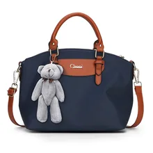 Женская сумка из нейлона с подвеской в виде медведя, сумки-мессенджеры, женские сумки на плечо, роскошные сумки, дизайнерские женские сумки