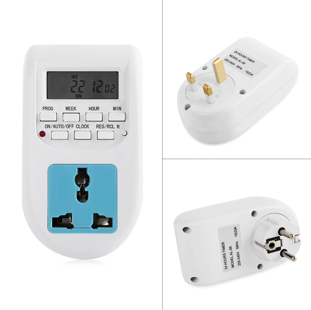 Smart Portable 220V 10A 24 Hours Timer Socket Outlet for