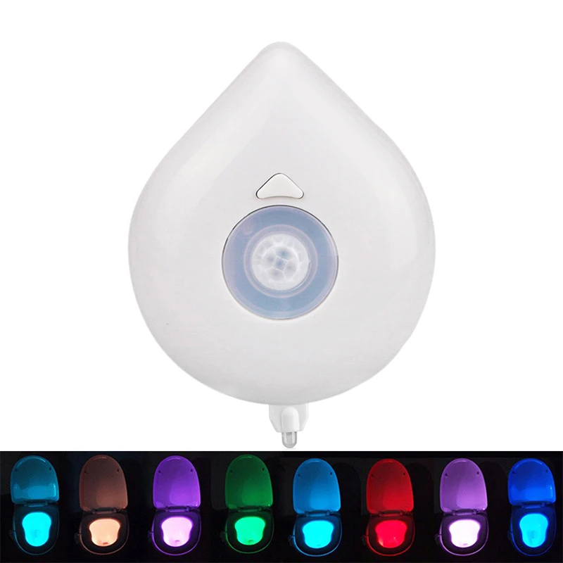 Body Motion Sensor PIR Toilet Light 8 Color Creative Bathroom Toilet