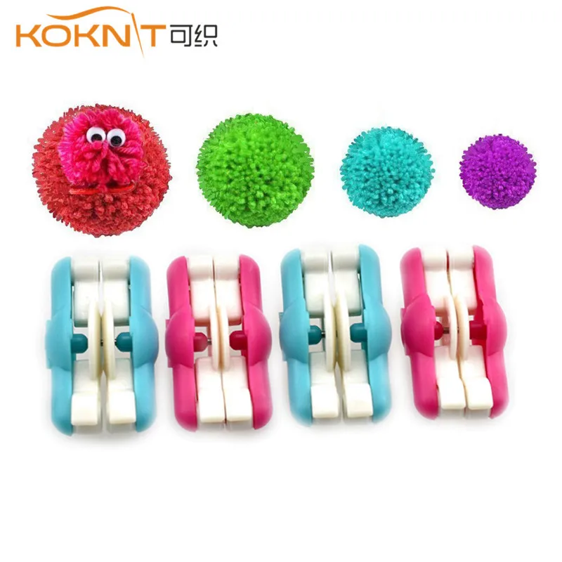 

2 Pcs/lot KOKNIT Mini Pompom Pom-pom Maker for Fluff Ball Weaver Needle Craft DIY Wool Knitting Craft Tool Set Decoration