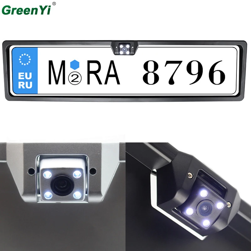 

Waterproof European License Plate Frame Rear View Camera Auto Car Reverse Backup Parking Rearview Camera Night Vision