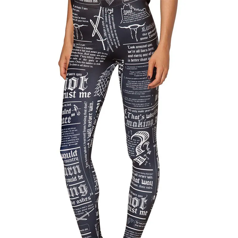 Black Paper Word Women Legging Womens Leggings Jeggings Legings Sexy