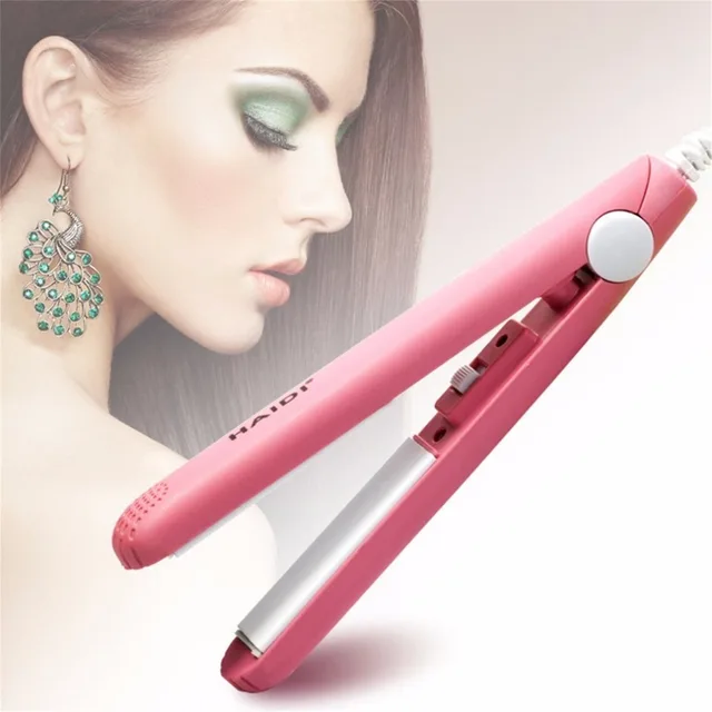 Mini Portable Ceramic Electronic Hair Roll Straighteners Women Beauty