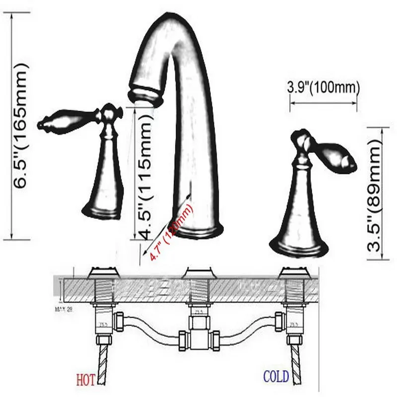 Antique Brass 3pcs Basin Faucet Widespread Bathroom Faucet Double Handles Tub Sink Mixer Tap KD1211 Antique Brass 3pcs Basin Faucet Widespread Bathroom Faucet Double Handles Tub Sink Mixer Tap KD1211