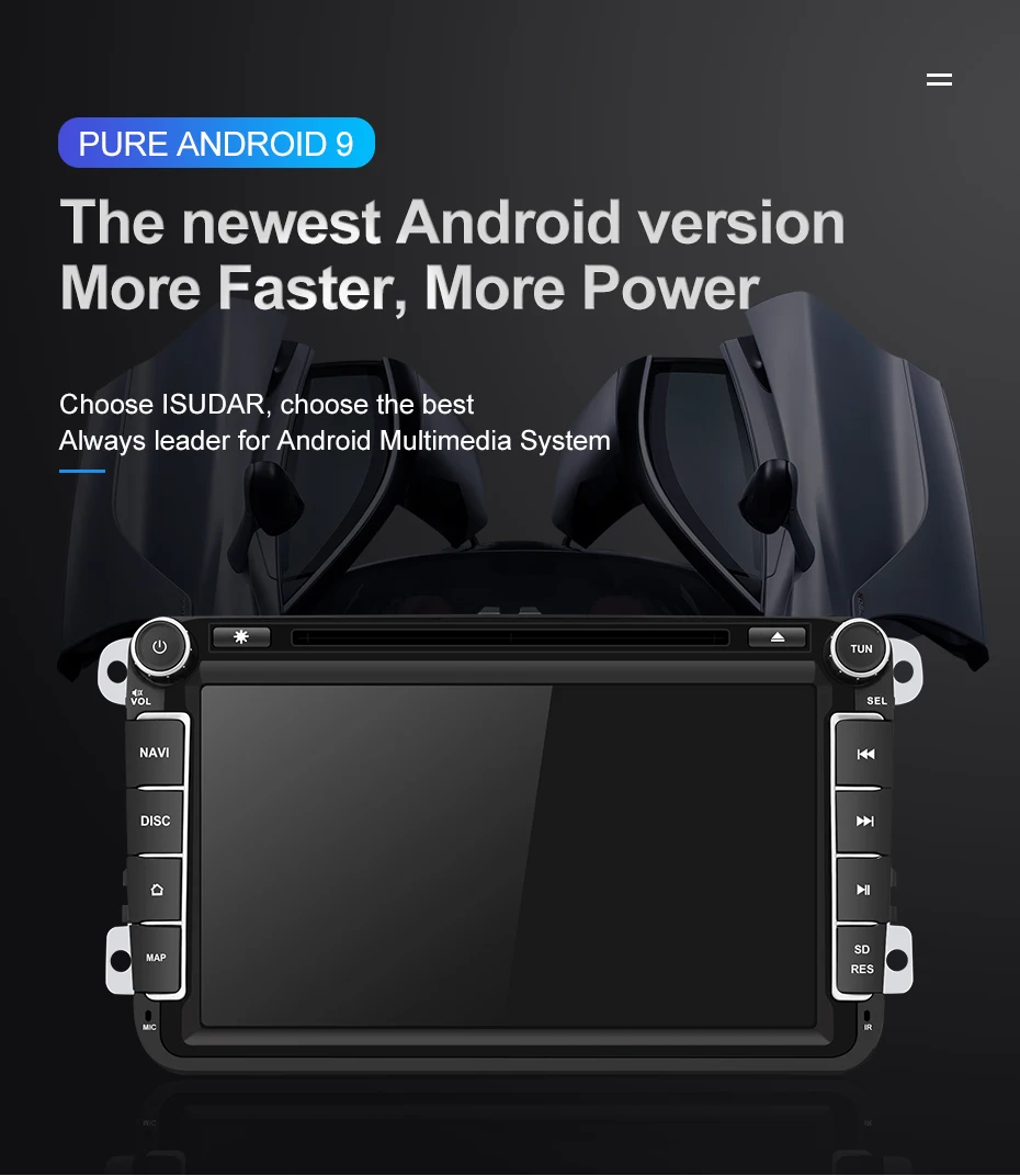 Clearance Isudar 1280*720 Car Multimedia Player 2 Din Android 9 For Volkswagen/Passat/POLO/GOLF/CC/Skoda/Octavia/Leon Auto DVD Radio GPS 4