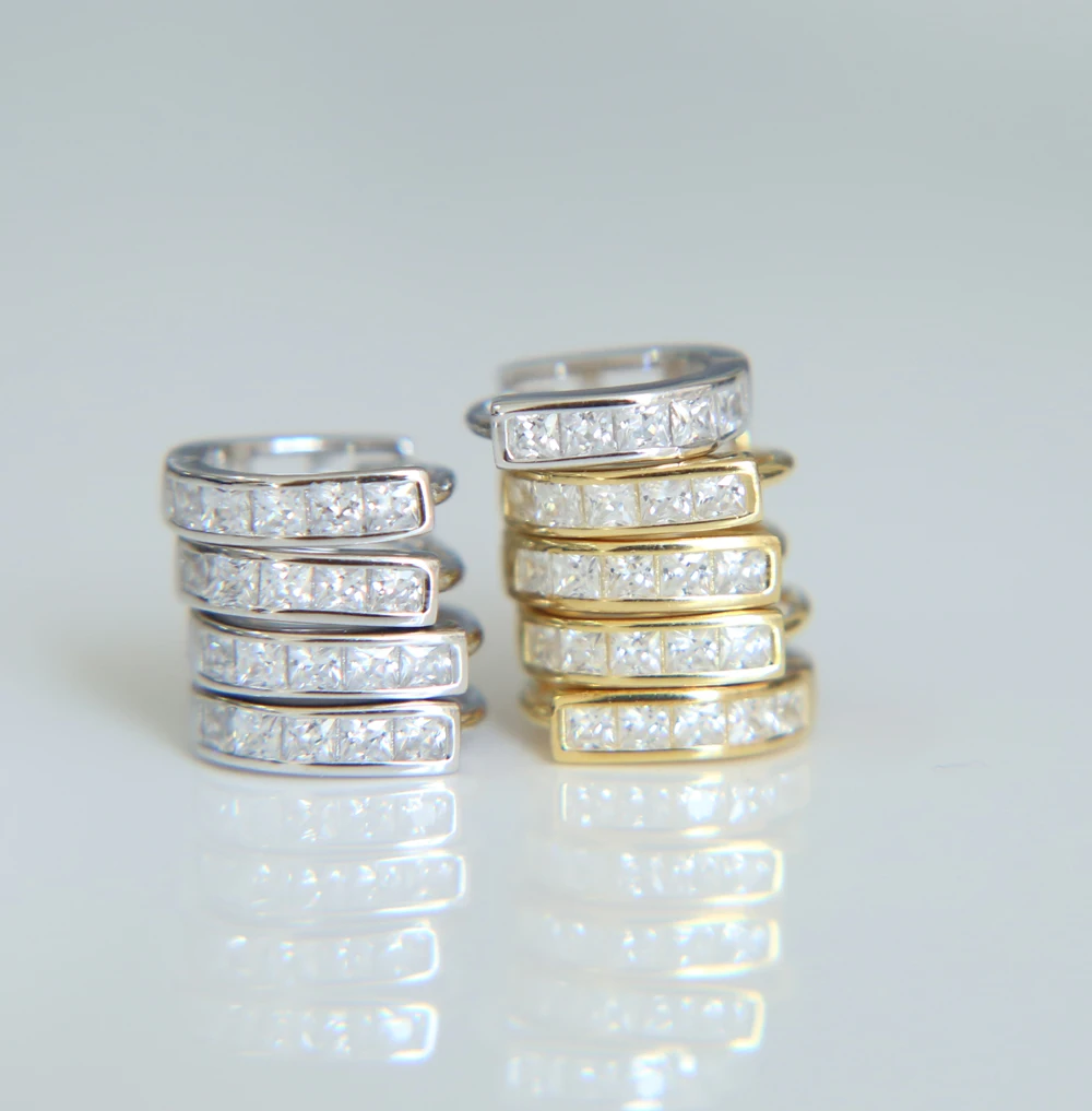 Романтические ювелирные изделия оптом 10 мм крошечные мини Круг CZ цвета 925 стерлингового серебра клип на круг серебряные серьги