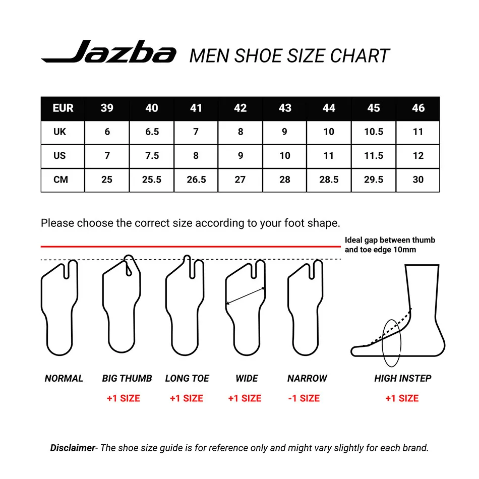 Jazba New Man Size Chart