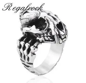 

Regalrock Fashion 3D Moveable Dinosaur Skull La Brea Tar Pits Smilodon Ring