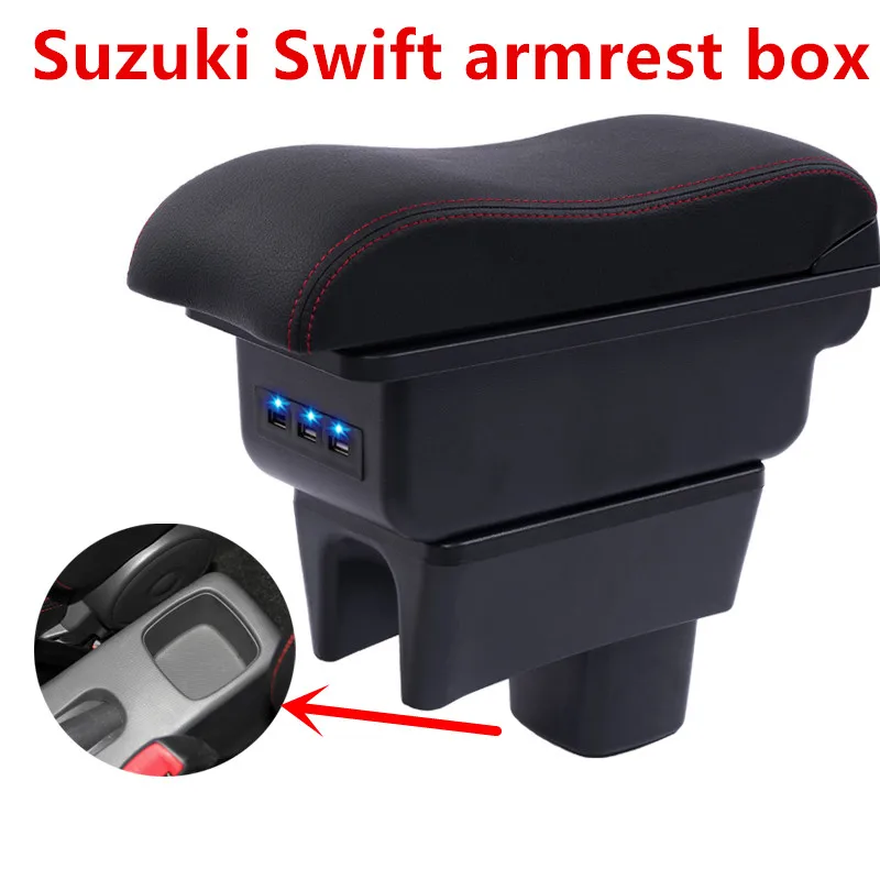 

Centre Console Storage Box For Suzuki Swift 2005-2019 Armrest Arm Rest Rotatable Car accessories