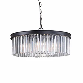

Round Shape Crystal Chandelier Lighting Luminaires Hanging Light for Restaurant Crystal American Style Lamp