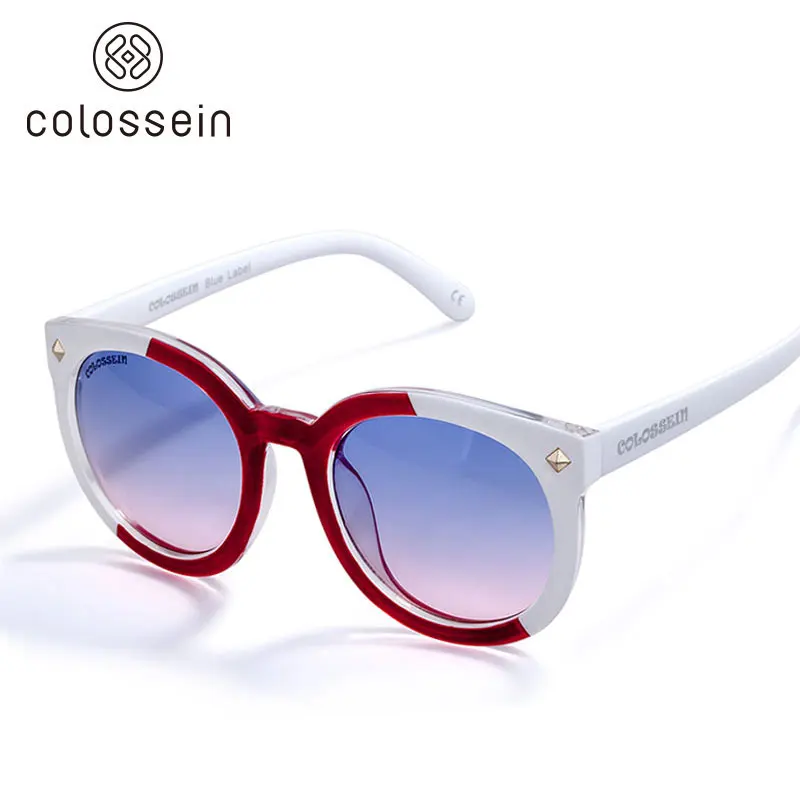 COLOSSEIN солнцезащитные очки Женские ретро круглые негабаритные для летнего отдыха красочные для вождения привлекательные солнцезащитные очки Модные стильные UV400 - Цвет линз: white