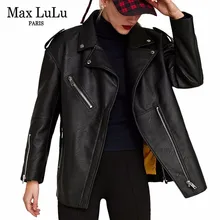 Max LuLu Роскошная Европейская брендовая Байкерская Одежда для девочек Женская куртка из искусственной кожи Зимняя теплая меховая куртка Chaqueta Mujer Женская байкерская куртка из искусственной кожи