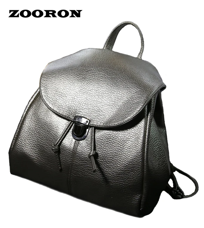 ZOORON Trend 2017 new Simple Korean Leather Mini Backpack Drawstring