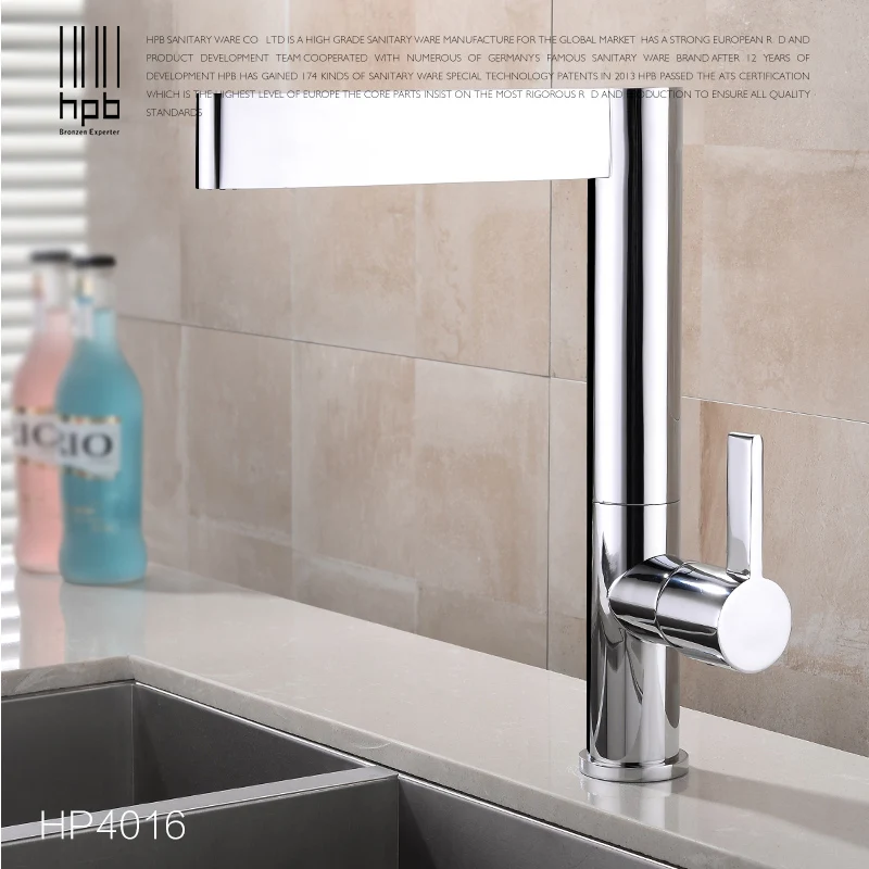 HPB Brass Kitchen Faucets Sink Mixer Tap Single Handle Single Hole Hot And Cold Water Deck Mounted Contemporary Style HP4016 HPB Brass Kitchen Faucets Sink Mixer Tap Single Handle Single Hole Hot And Cold Water Deck Mounted Contemporary Style HP4016