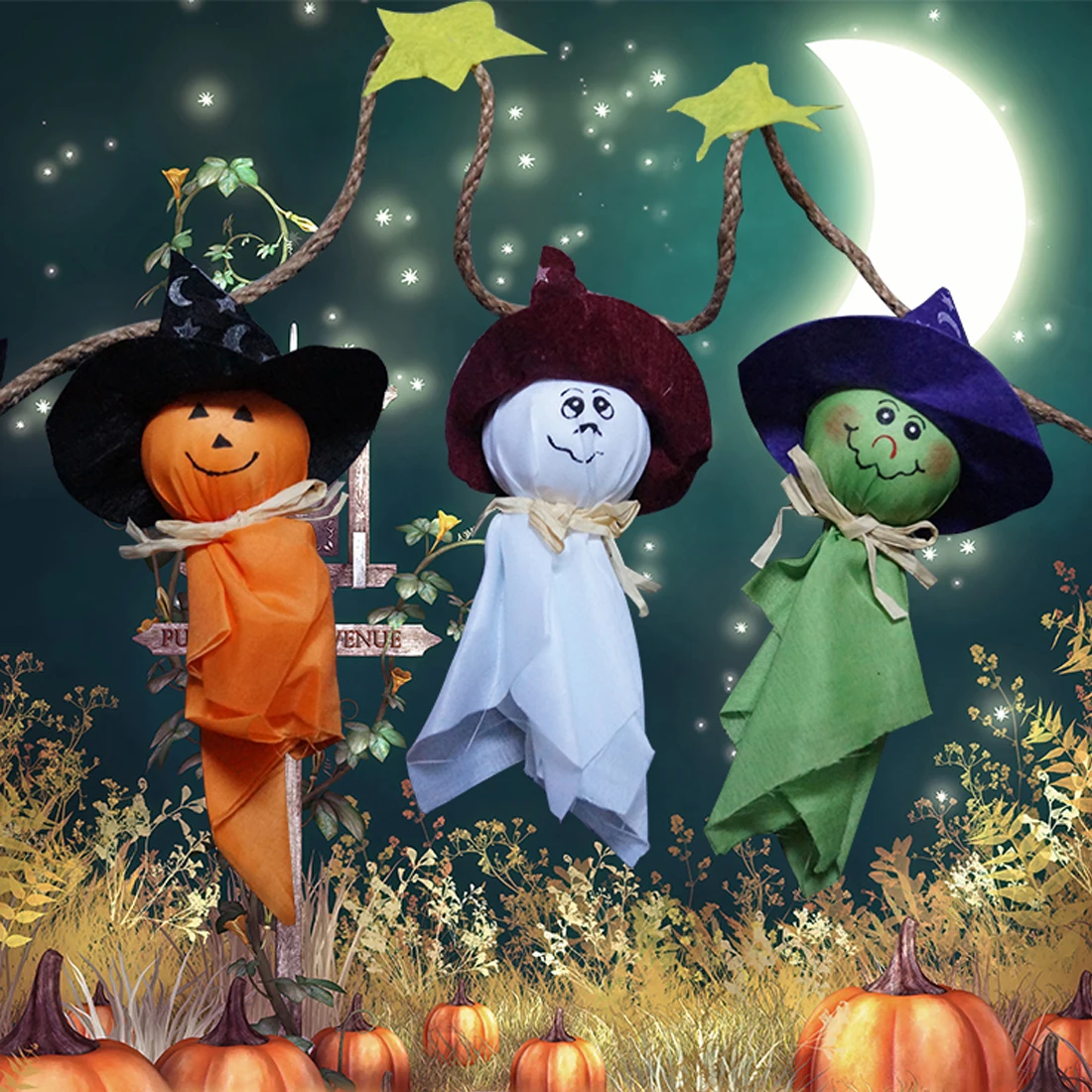 

Hot Sale Ghosts Halloween Bunting Decorations Halloween Ghosts Wall Hanging Home Decor