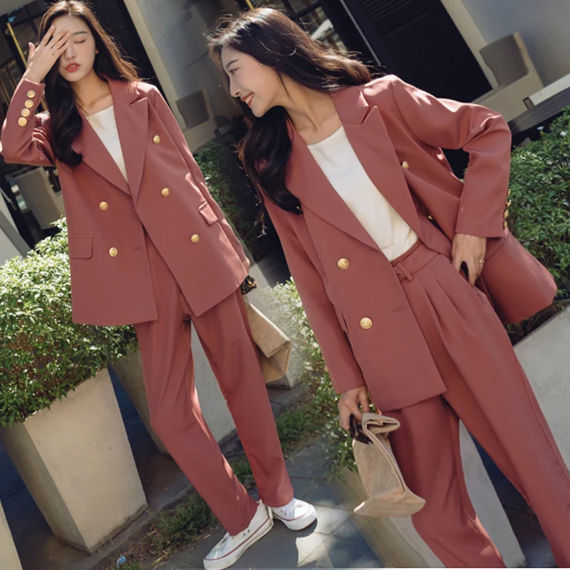 New Korean version of the long loose loose thin single breasted suit