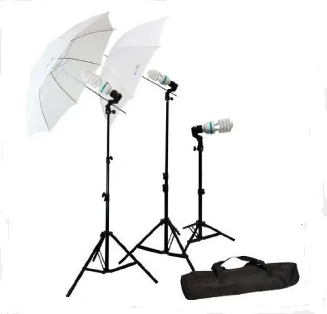 

Amopofo Photography Studio 3 Kit+Three Bulbs/E27 Swivel Socket/Stand+Umbrellas Carrying Case , DHL Free Shipping