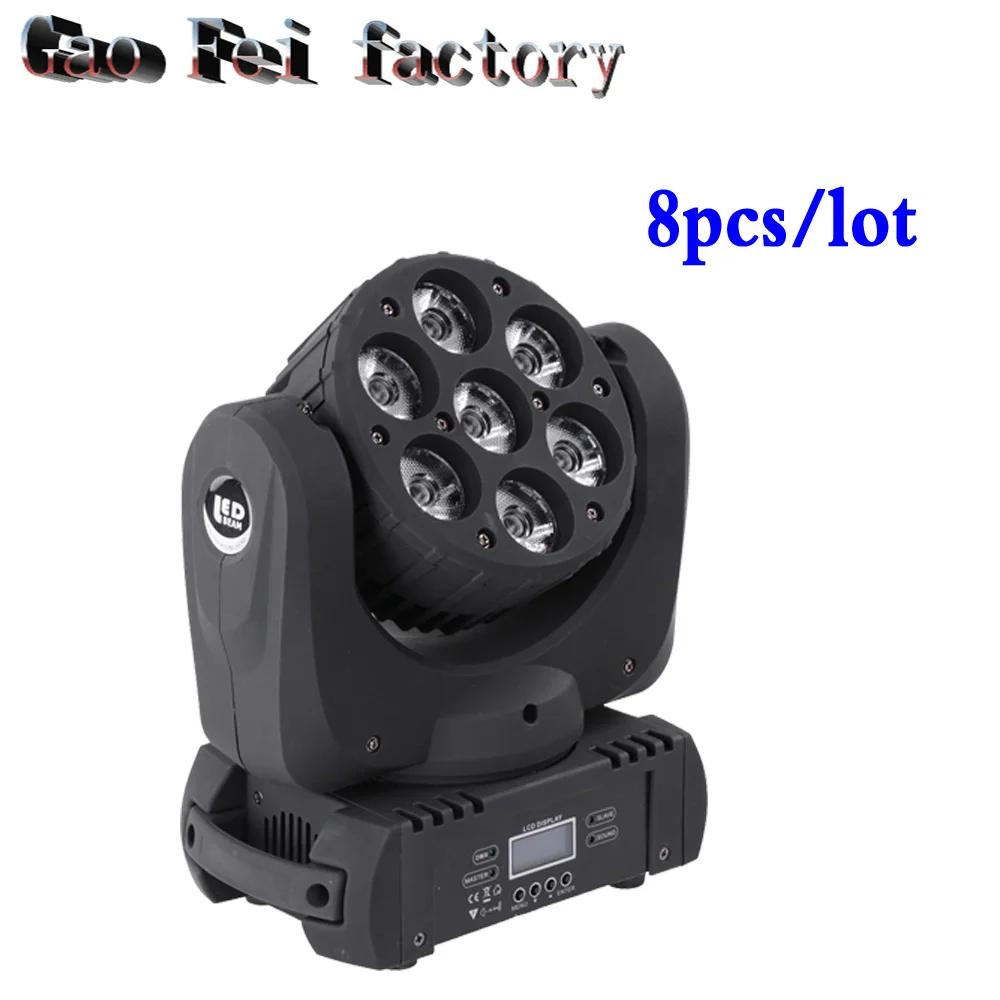 

Direct selling of factories 8pcs/lot Hot Sell LED Beam Moving Head Light CREE 7X12W 4in1 RGBW LED Beam Moving Head DMX 16