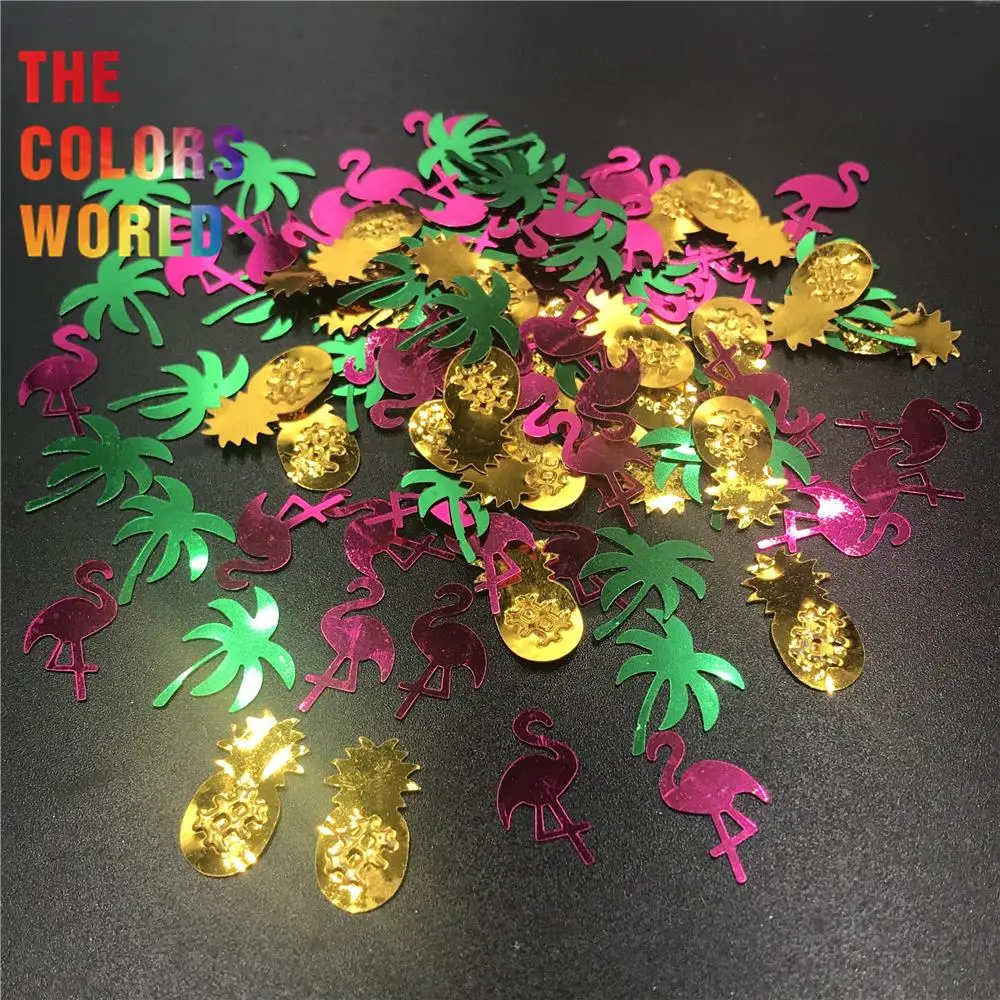 

SM-663 Summer Sequins Pineapple Palm Tree Flamingos Home Decoration Body Art Tumblers Crafts Festival Accessories Party DIY