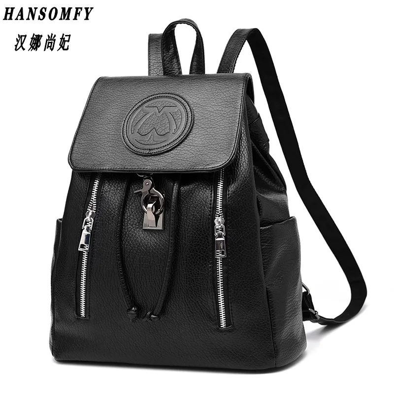

100% Genuine leather Women backpack 2018 New female backpack spring and summer fashion casual Korean embossed