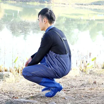 

High-Jump 0.55mm Fishing Wader PVC Breathable Chest Cloth for Fishing Hunting Waterproof One-piece Dichotomanthes End Fish Wader