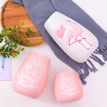 Простой современный скандинавский белый розовый мини Керамическая Маленькая ваза цветочный горшок фламинго украшение дома вазы для цветов