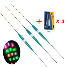 3шт/lot светодиодный Электронный Рыболовный поплавок с ночи батареи поплавки из Бальзового дерева ночного видения поплавок рыболовные снасти светящийся поплавок