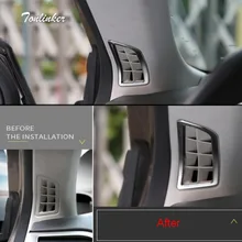 Tonlinker чехол наклейки для Ford Mondeo 2013-18 автомобильный Стайлинг 2 шт. приборная панель из нержавеющей стали маленькая крышка выхода наклейки