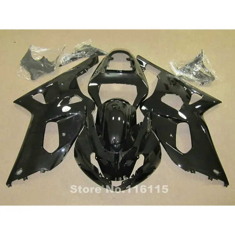 

fairing kit for SUZUKI GSXR 600 GSXR 750 K1 K2 2001 2002 2003 gsxr600 gsxr750 01 02 03 all glossy black motorbike fairings  R893