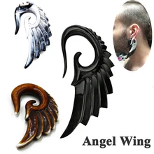 1 par de acrílico uv anjo asa/pena espiral orelha taper plugues strecher kit piercing expansor