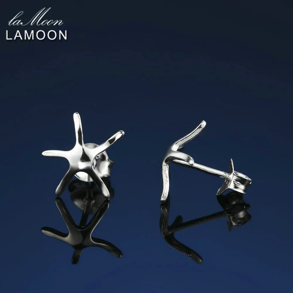 LAMOON полировки гладкой 1 1*1 см большой звезды Форма 100% 925 великолепные браслеты из