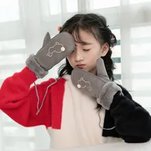 MOLIXINYU/Детские зимние теплые перчатки; детские перчатки на полный палец; хлопковые перчатки для маленьких мальчиков и девочек; модные милые перчатки