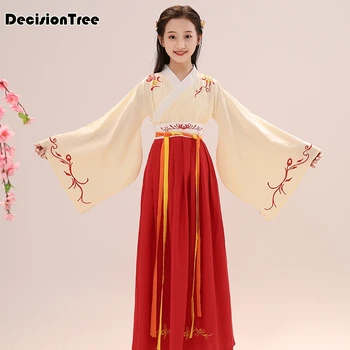 

2019 new traditional ancient clothing fairy chinese folk dance dance costumes hanfu dress tang dynasty costume girls children