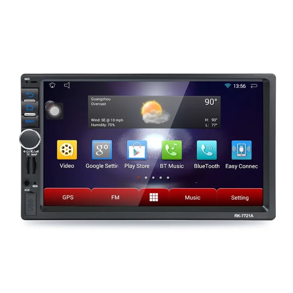 

Dropship RK-7721A 7 Inch HD 1024*600 Capacitive Screen 7 Colorful Light Function Car DVD MP3 Player Android 5.1.1 hot