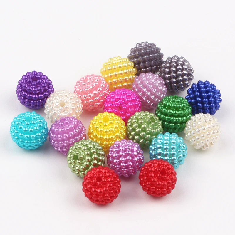 

10mm Colorful 300pcs Imitation Pearl Simulated Beads Spacer Have Hole Hair Dress Shoes Decorate Europe Beads Jewelry making