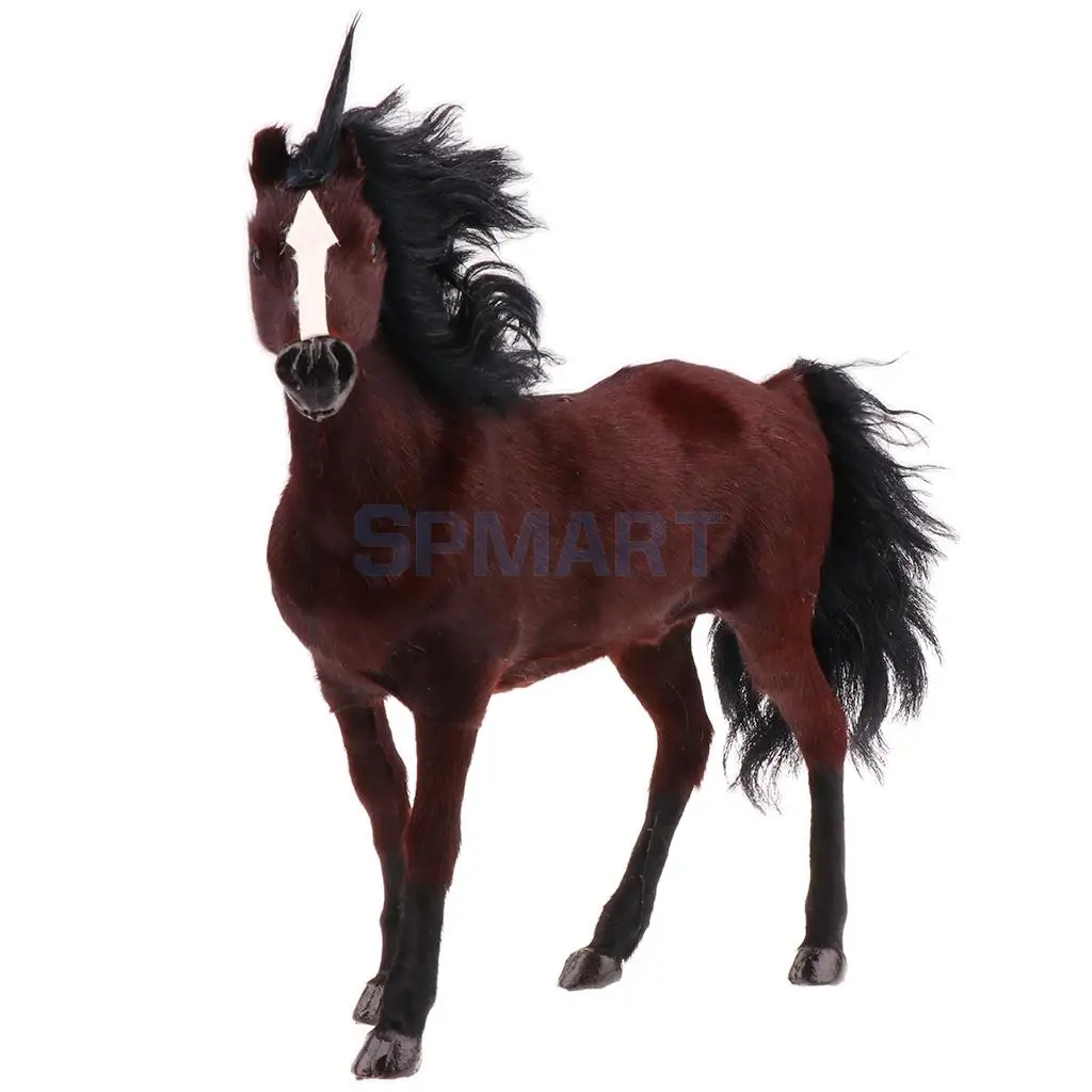 

Lifelike Simulation Plush Stuffed Horse Animals Model Figure Plush Figures Soft Toy Home Decoration Brownness
