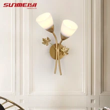 Vintage LED Wall Lamps Glass Flower Bedside Wall Light Fixtures Modern Wall Sconce Lamp For Living room Corridor Bedroom Vintage LED Wall Lamps Glass Flower Bedside Wall Light Fixtures Modern Wall Sconce Lamp For Living room Corridor Bedroom
